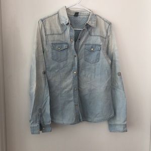 Denim button down